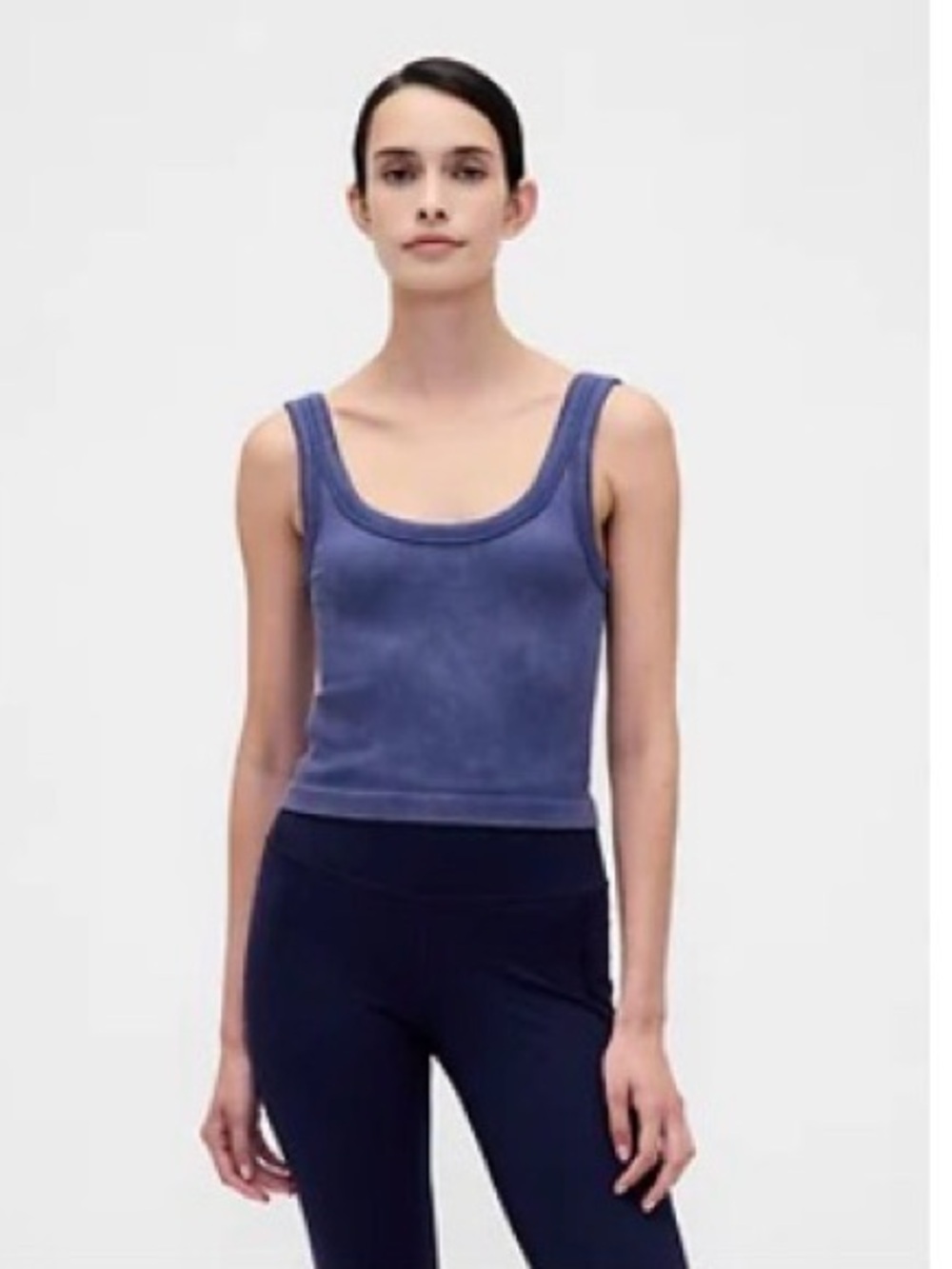 GAP Navy Ribbed Cropped Tank